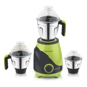 Veronica Optimus Heavy 1000-Watt Mixer Grinder with 3 Jars (Liquidizing, Wet Grinding and Chutney Jar), Stainless Steel blades, Green-Black