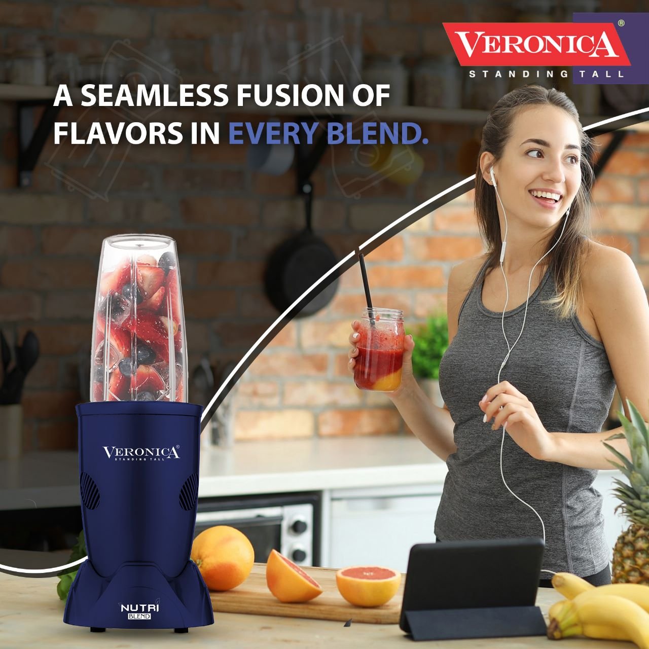 Veronica Nutri-Blender,Mixer Grinder with Blender Jar, SS Blades